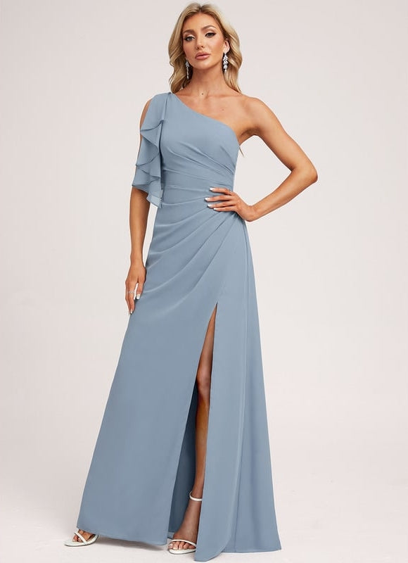 Robe Chic Asymétrique Beige - gallery 4