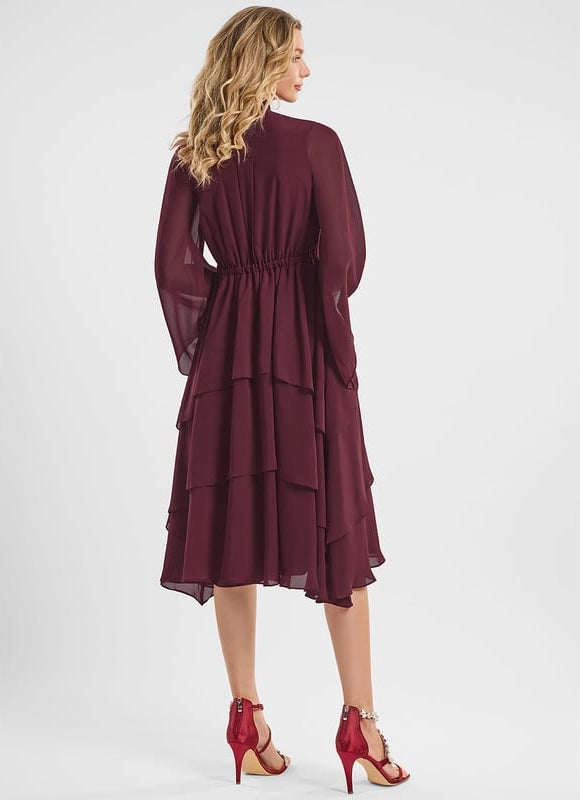 Robe Chic Cascade Bordeaux - gallery 4