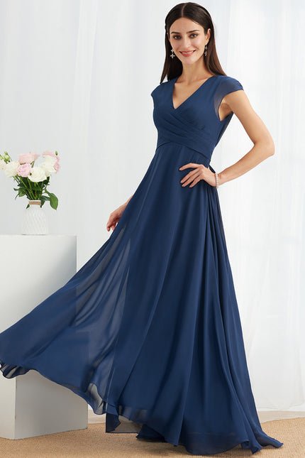 Robe Chic Fluide Bleu Nuit