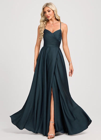 Robe Chic Vert Émeraude Satinée Élégante