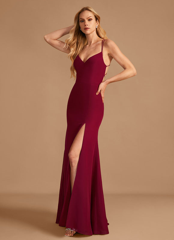 Robe Chic Rouge Élégant Longueur - gallery 4