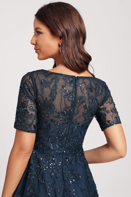 Robe Chic Élégance Marine Pailletée - gallery 6