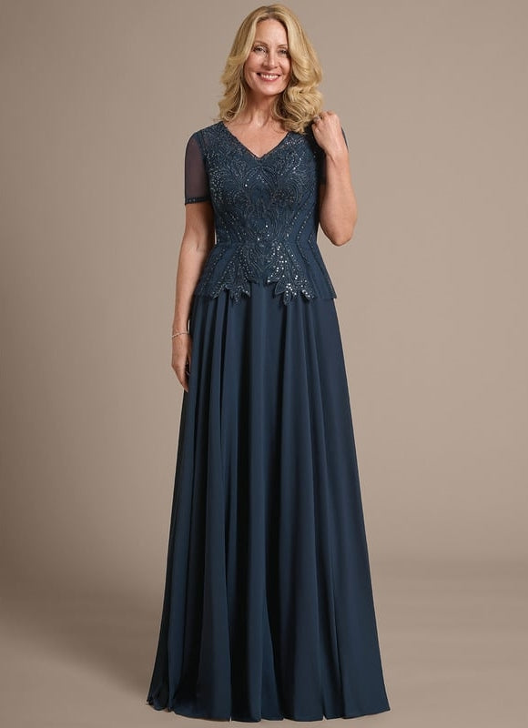 Robe Chic Longue Bleu Cobalt - gallery 4