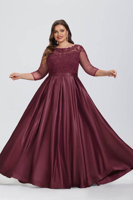 Robe Chic Satin Bordeaux Élégant - gallery 6
