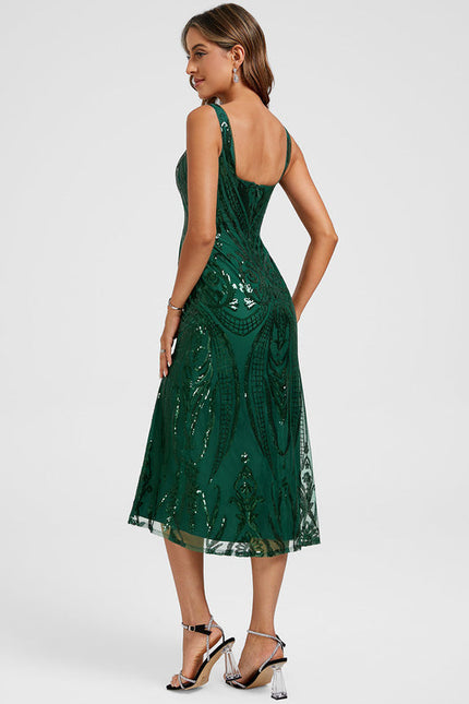 Robe Chic Scintillante Verte - gallery 5