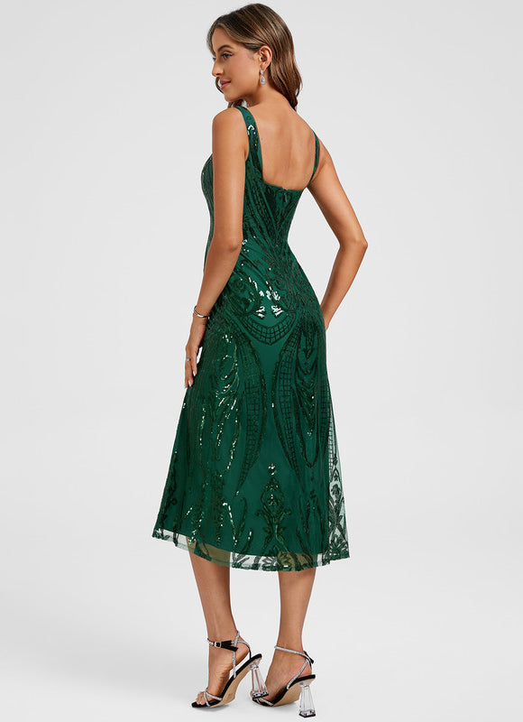 Robe Chic Scintillante Verte - gallery 5