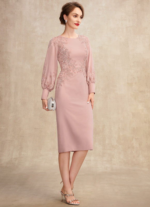 Robe Chic Rose Poudré Élégante Avec Dentelle - gallery 1