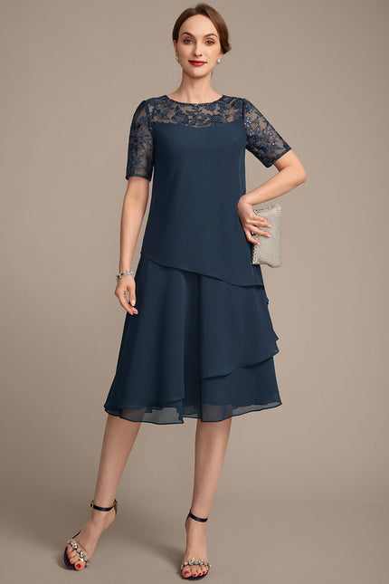 Robe Chic Ondulée Marine - gallery 3