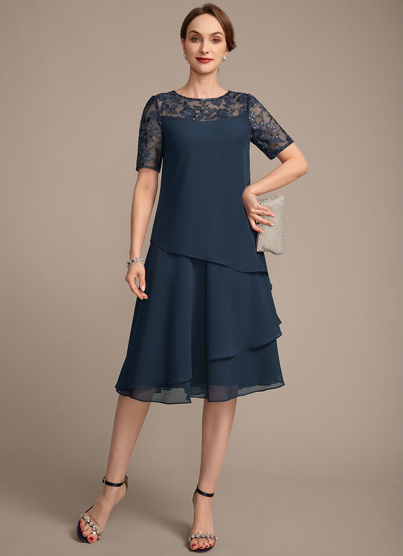Robe Chic Ondulée Marine - gallery 3