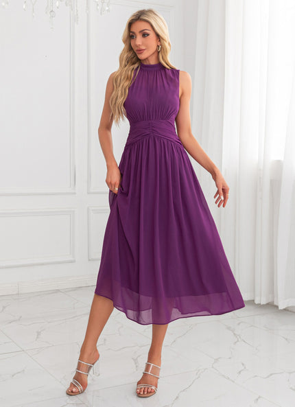 Robe Chic Midi Violette Élégante