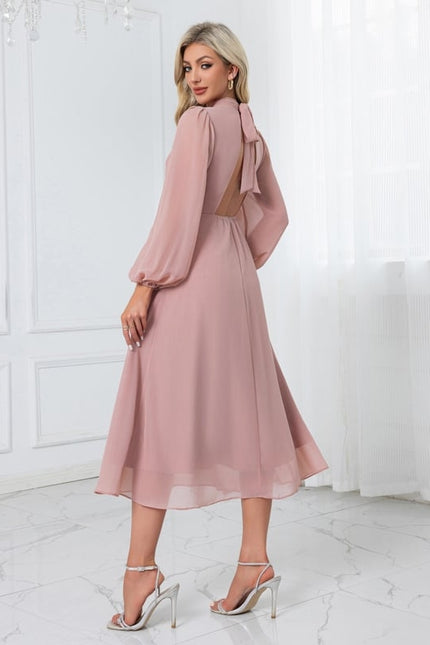 Robe Chic Midi Rose Fluide - gallery 4
