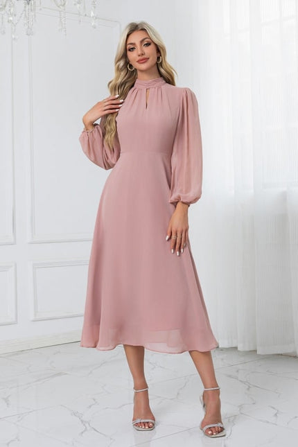 Robe Chic Midi Rose Fluide - gallery 2