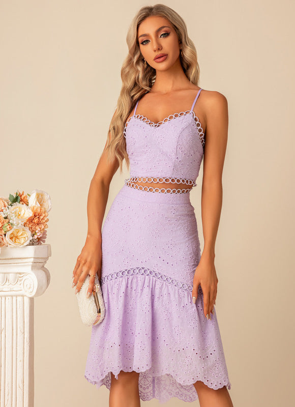 Robe Chic Lilas Brodée - gallery 4