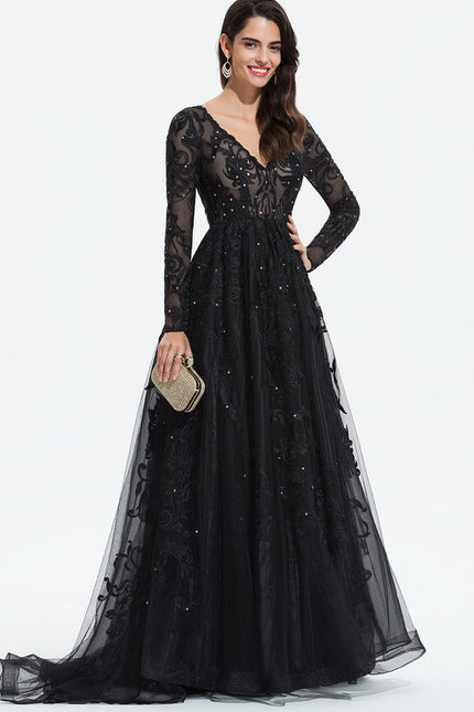 Robe Chic Noir Éblouissant - gallery 2