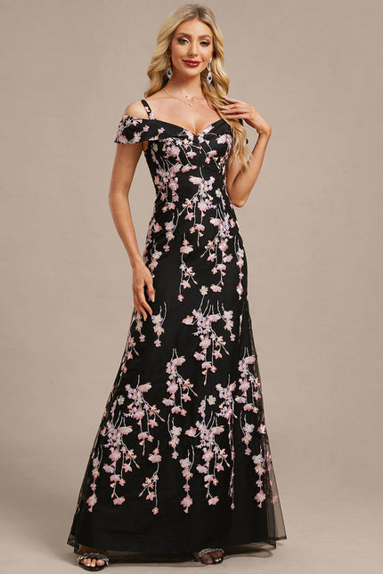 Robe Chic Florale Noire - gallery 5