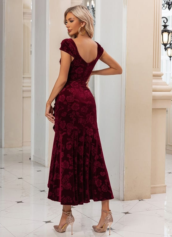 Robe Chic Rouge Velours Chic - gallery 5