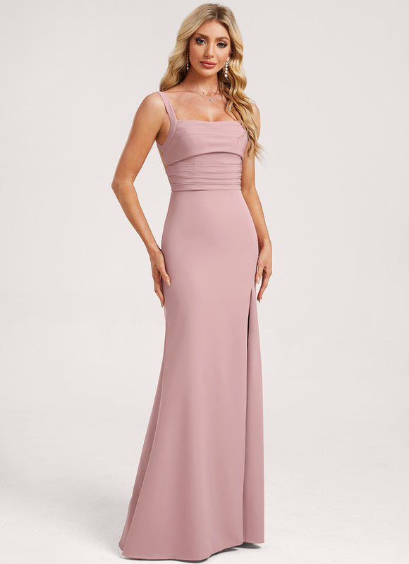 Robe Chic Crêpe Rose Élégante - gallery 4
