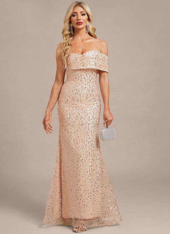Robe Chic Pailletée Nude - gallery 2