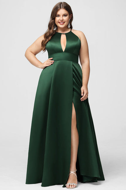 Robe Chic Vert Émeraude Satin - gallery 7