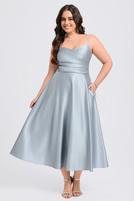 Robe Chic Satinée Aigue-Marine - gallery 7