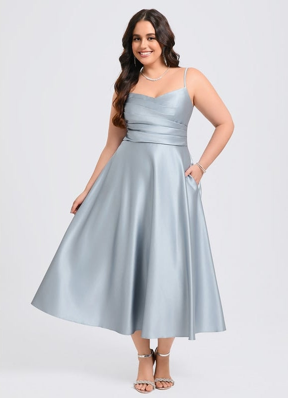 Robe Chic Satinée Aigue-Marine - gallery 7