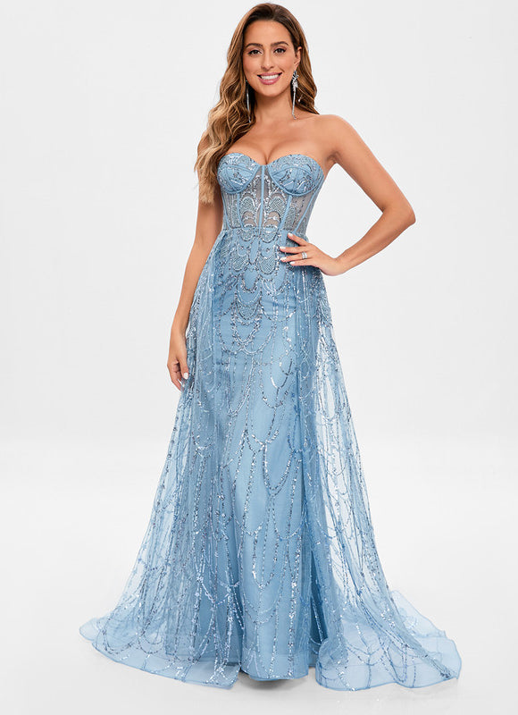 Robe Chic Éclatante Céleste