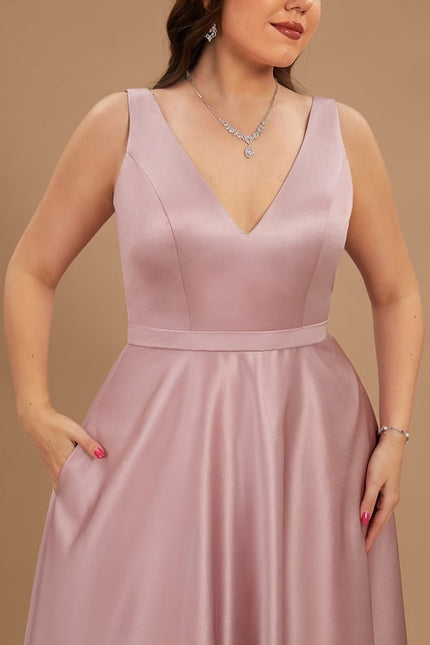 Robe Chic Satinée Rose Pâle - gallery 6