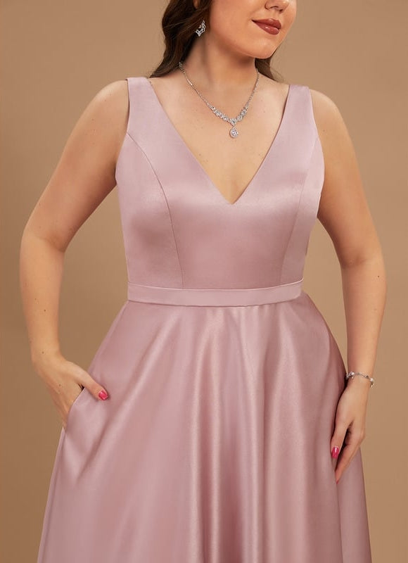 Robe Chic Satinée Rose Pâle - gallery 6