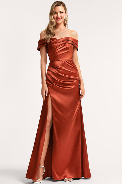 Robe Chic Satin Rouille