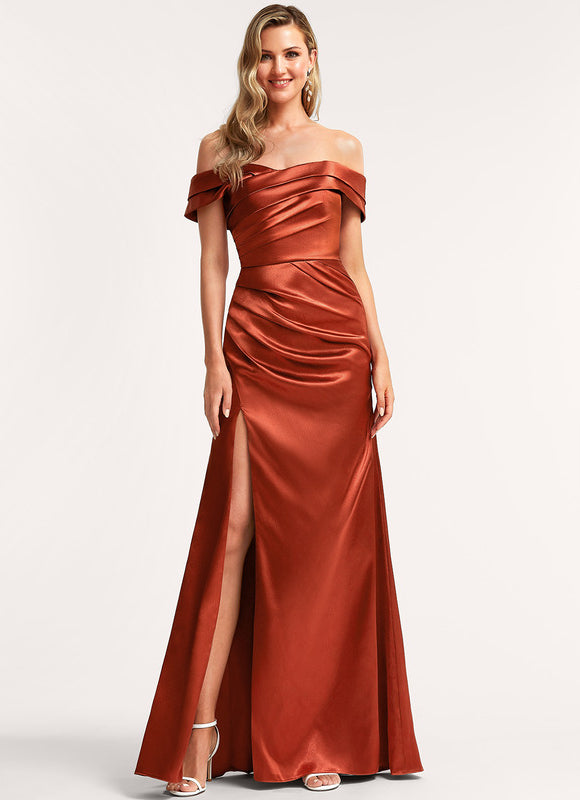 Robe Chic Satin Rouille