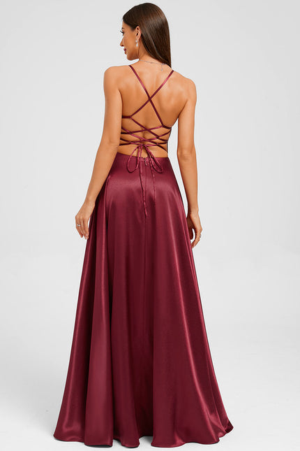 Robe Chic Satin Bleue Élégante - gallery 3