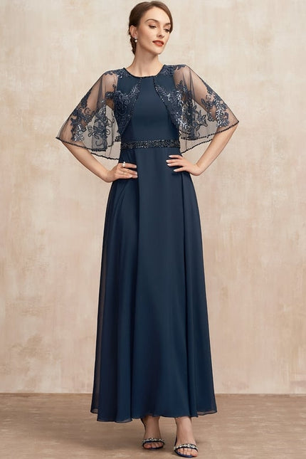 Robe Chic Bleu Marine Élégante - gallery 2