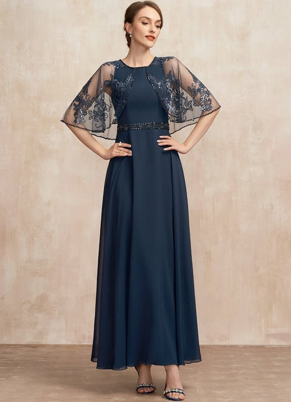 Robe Chic Bleu Marine Élégante - gallery 2