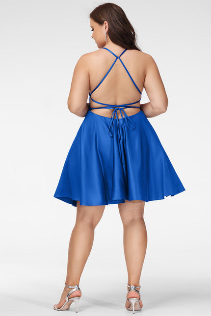 Robe Chic Marine Satinée Élégante - gallery 7