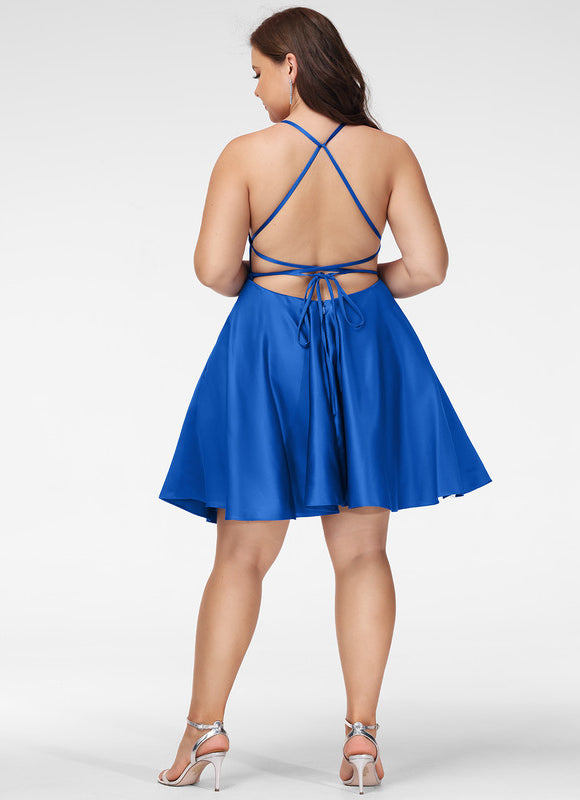 Robe Chic Marine Satinée Élégante - gallery 7