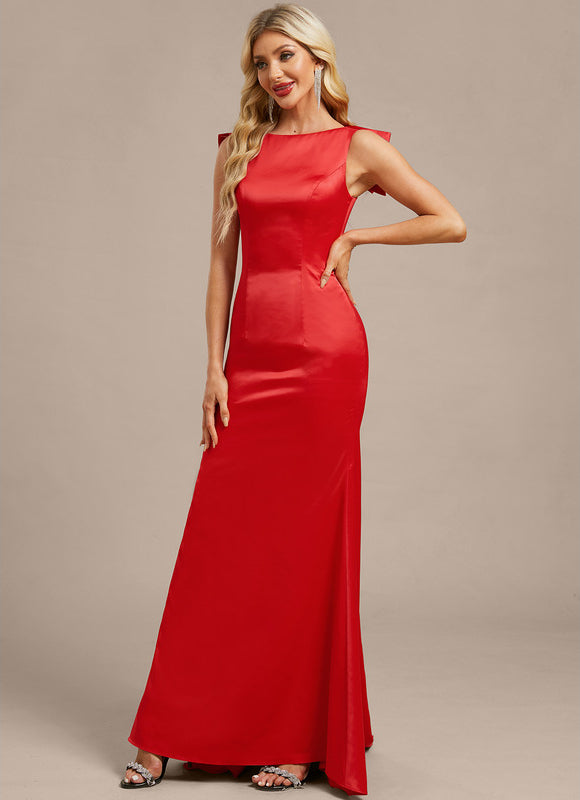 Robe Chic Satin Rouge Élégant - gallery 2