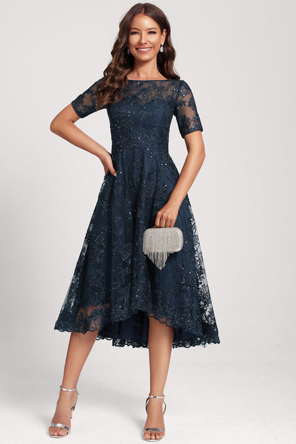 Robe Chic Élégance Marine Pailletée - gallery 4