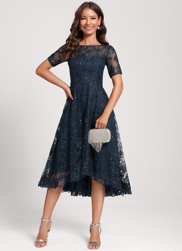 Robe Chic Élégance Marine Pailletée - gallery 4