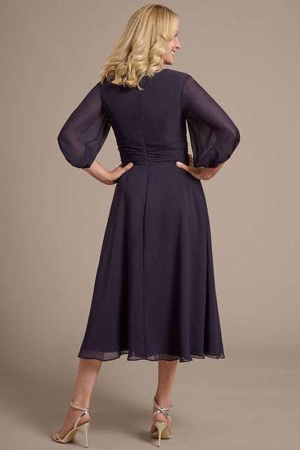 Robe Chic Mousseline Violet - gallery 5