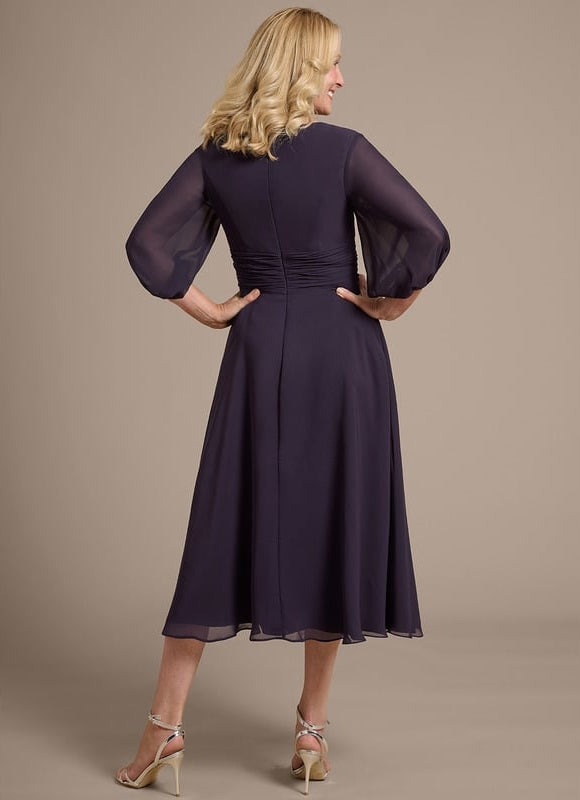 Robe Chic Mousseline Violet - gallery 5