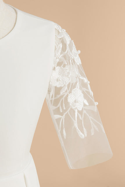 Robe Chic Blanche Évasée - gallery 4