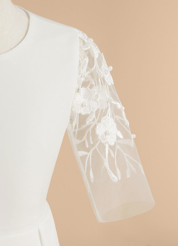 Robe Chic Blanche Évasée - gallery 4