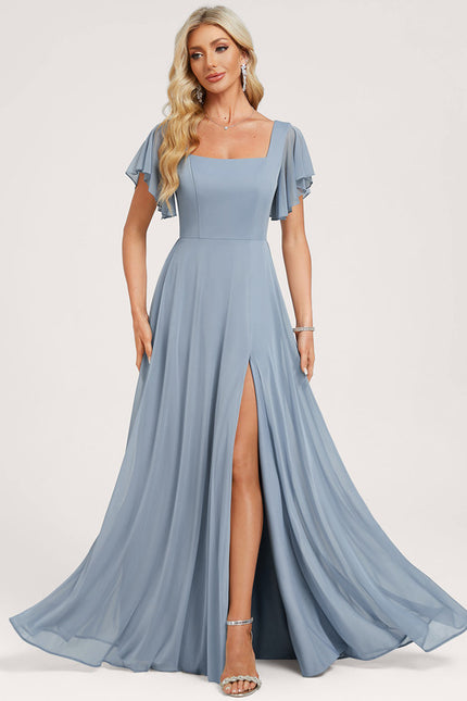 Robe Chic Bleu Clair Longueur Ras Du Sol