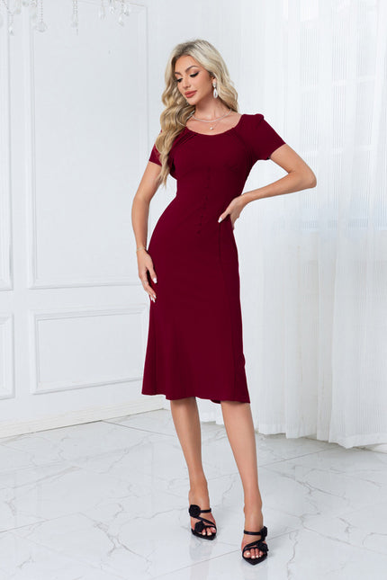 Robe Chic Bordeaux Ajustée - gallery 5