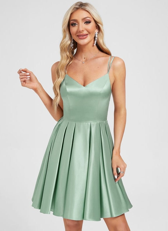 Robe Chic Courte Vert Pastel - gallery 2