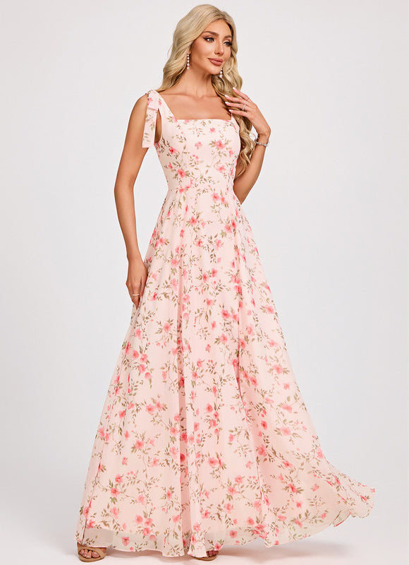 Robe Chic Longue Verte Élégante - gallery 1