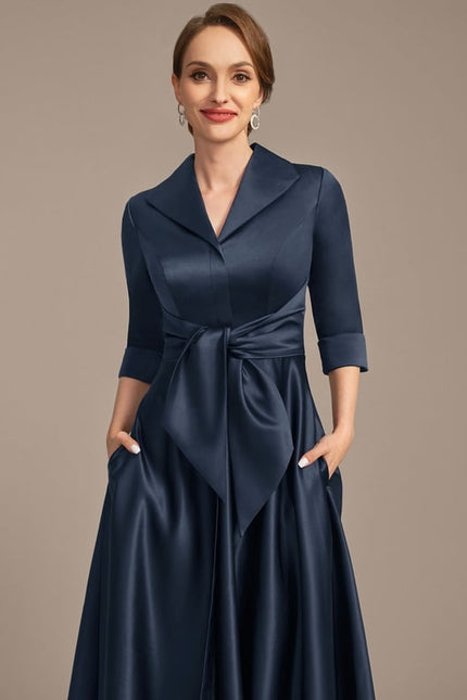 Robe Droite Bleu Marine Chic - gallery 1