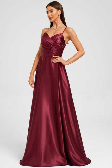 Robe Chic Satin Bleue Élégante - gallery 2