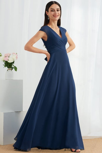 Robe Chic Fluide Bleu Nuit - gallery 4