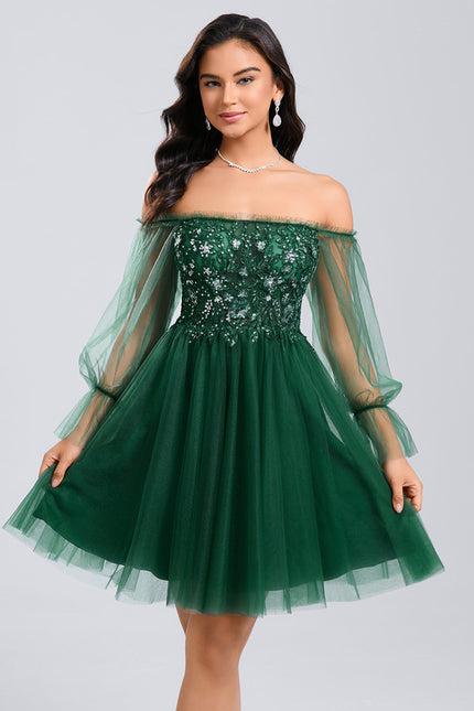 Robe Chic Tulle Verte - gallery 1